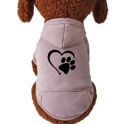 Autumn and Winter Pet Clothes Warm Doggy Clothing Puppy Sweatshirt Sport Pocket Hoodies for Small Dogs Cats Soft Fleece Sweater