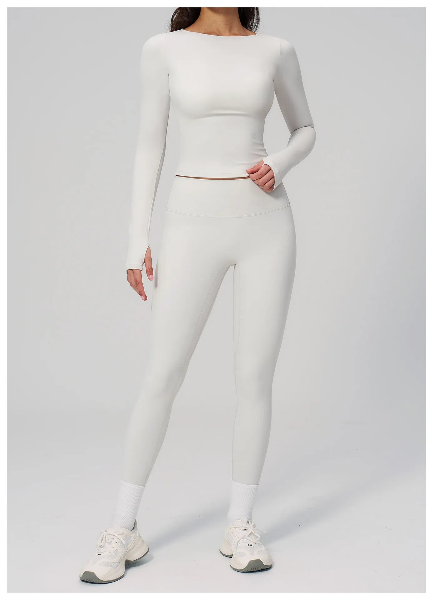 Yoga Set 2PCS Women Tracksuit Sportswear Workout Clothes Athletic Wear Gym Clothing Legging Fitness Top Long Sleeve Sports Suits