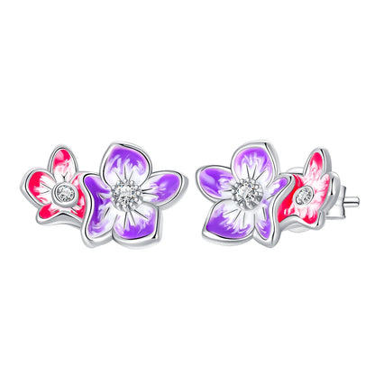 Original 925 Sterling Silver Luxury Bow Flower Shaped Clover Rose Pendant Earrings Elegant Mature Women Delicate Jewelry Gift