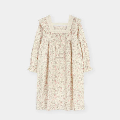 New Spring and Fall Ladies Nightgown Cute Sweet Lace Lacy Lazy Wind Girl Students Foreign-Style Pajamas Home Wear Dresses