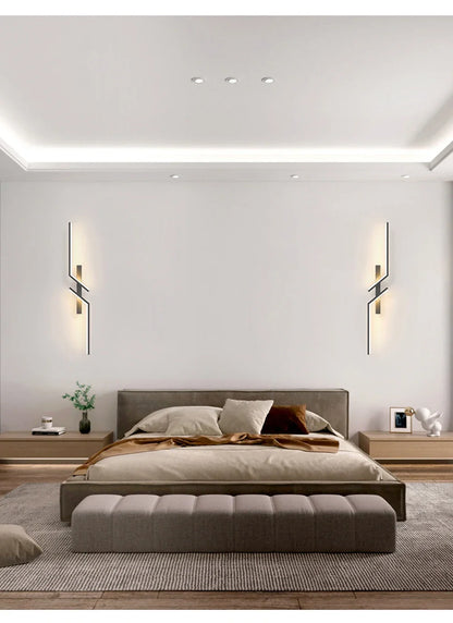 LED Wall Lamp Modern Minimalist Strip Wall Decor Lights Lighting For Bedroom Bedside Living Room TV Sofa Lobby Background Decor