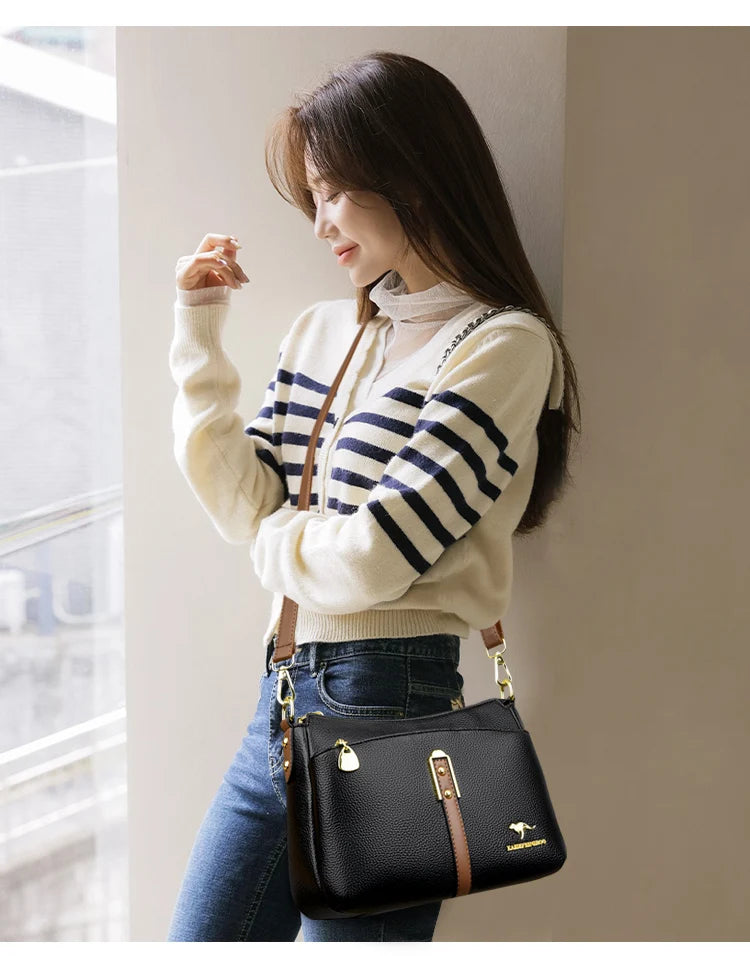 Genuine High Quality Soft Leather Women's Handbag Trend Designer Female Crossbody Bag Casual Shoulder Messenger Handbags 2025