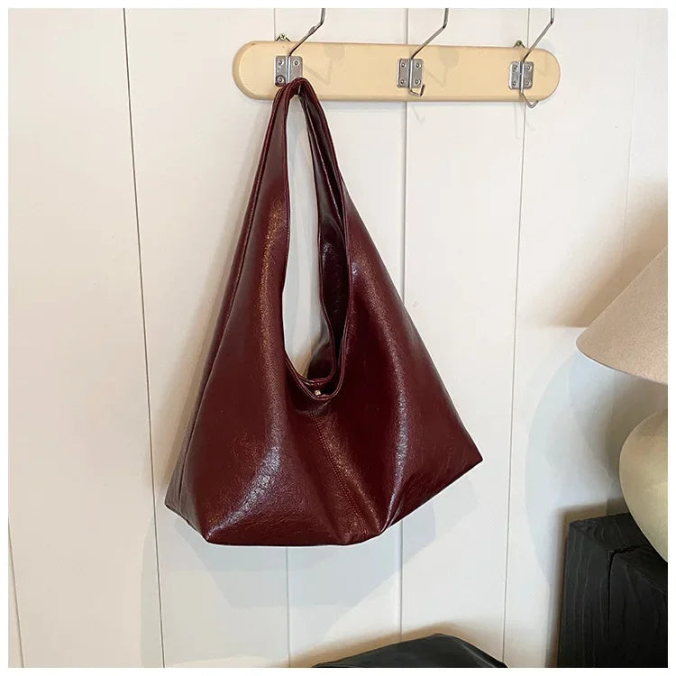 Large Capacity PU Leather Hobo Underarm Bags Autumn Winter Shoulder Bag for Women 2026 New Trend Y2K Handbags and Purses Tote