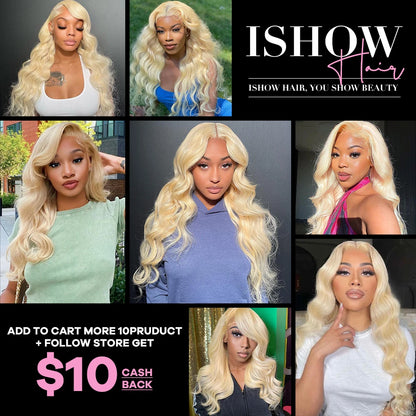 Ishow 613 Full Lace Human Hair Wig Body Wave Blonde Lace Front Wig Brazilian Human Hair 30 inch 13x4 Lace Frontal Wig For Woman