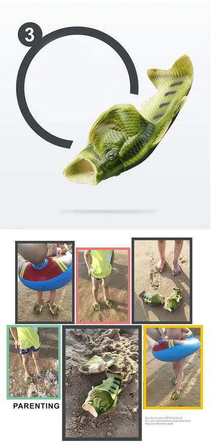 Funny Beach Slippers Unisex Men's Summer Slides Designer Unicorn Fish Slippers Boys Plus Size 31-47 Outdoor Flip Flops