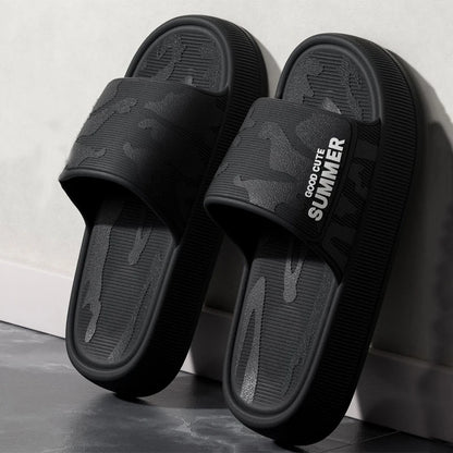 Men Summer Slippers Soft Sole EVA Sandals Non Slip Platform Soft Home Slides Outdoor Beach Shoes Unisex Bathroom Slippers