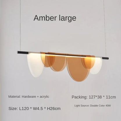 Nordic Blue Amber Acrylic Pendant Lights Living Room Makaron Hanging Lamp for Bedroom Dinning Room