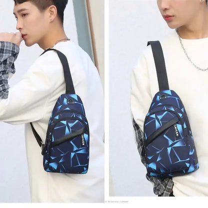 Chest Bag,Men's Casual Waterproof Crossbody Bag, Trendy Sports Bag, Multifunctional Small Bag, Shoulder Bag
