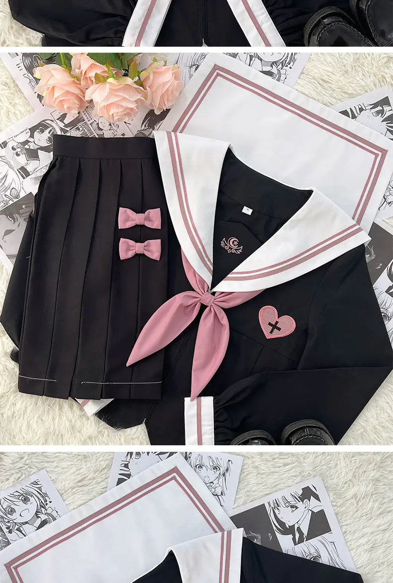JK Korean uniform suit Japanese student pleated skirt college style school outfits women Sailor outfit cosplay uniform japanese