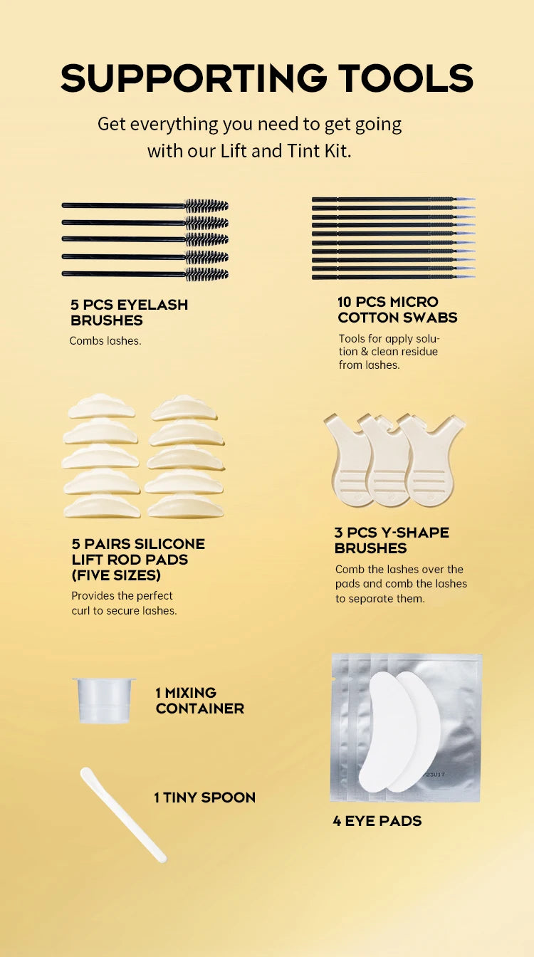 Gollee Lash and Brow Curling Perm Kit Natural Eyelash Lifting Perm Treatment Makeup Long Lasting 4-6 Weeks For Lash Curler Perm