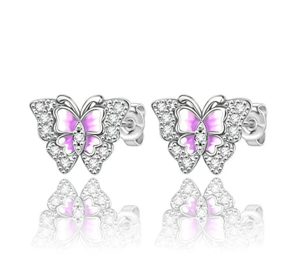 Original 925 Sterling Silver Luxury Bow Flower Shaped Clover Rose Pendant Earrings Elegant Mature Women Delicate Jewelry Gift