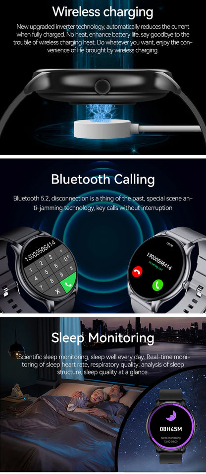 2025 New Smart Watch Heart Rate Sleep Health Monitor Bluetooth Talk Ladies Sport Smart Watch for Android IOS