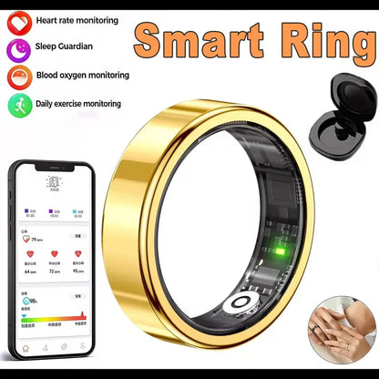 2026 New Smart Ring Heart Rate Blood Pressure Sleep Monitoring Motion Tracking IP68 Waterproof Men Women Smart Ring Holiday Gift