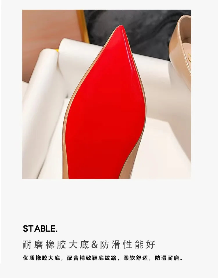 Ladies' inner height increase 3CM flat sole single shoe patent leather solid color versatile casual shallow mouth single shoe