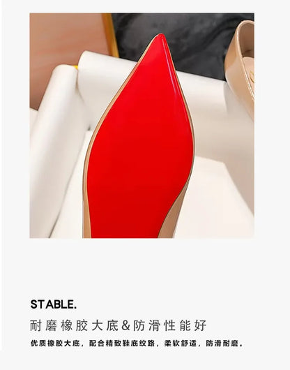 Ladies' inner height increase 3CM flat sole single shoe patent leather solid color versatile casual shallow mouth single shoe