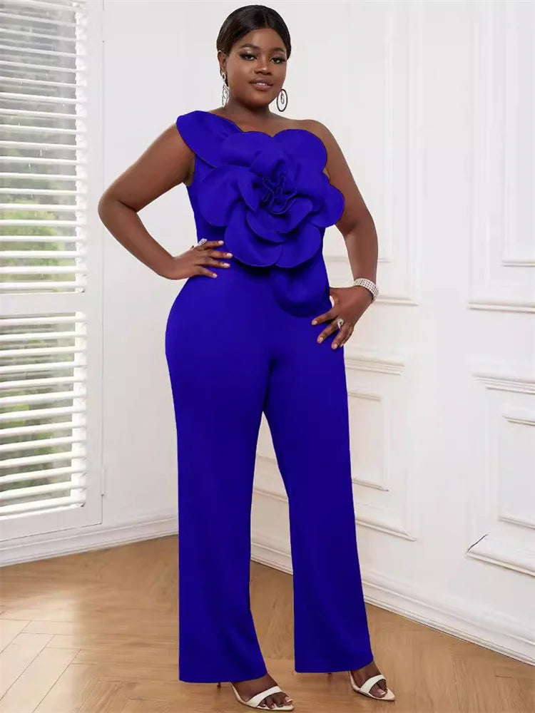 Wmstar Women Jumpsuit Flowers Single Sleeved Luxry African Romper New in Summer Fashion Street Wear Wholesale Dropshipping 2025