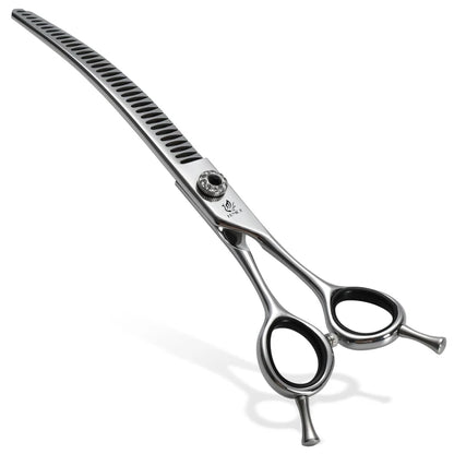 Fenice CIQ Professional 7.0/7.5 Inch JP440C Dog Grooming Scissors Curved Chunker /Thinning Scissors for Dogs Cats and Other Pets