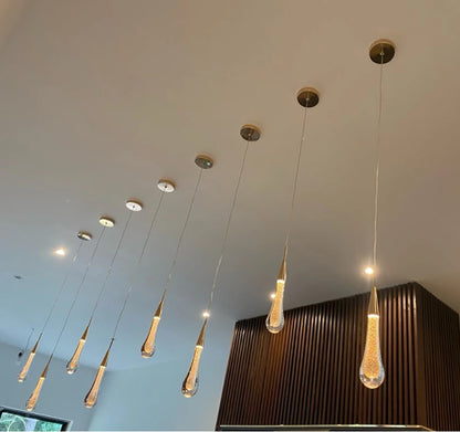 Customizable Post-Modern Crystal Glass led Pendant Lights Hanglamp Drop Light Restaurant Bar Pendant Lamp Staircase Lamps