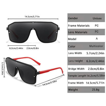 Rivet Lens Fishing Sunglasses for Men and Women Fashion Casual Oversize Goggles with UV Protection for Hiking Golf, Beach