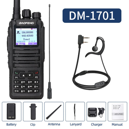 Baofeng DMR Mobile Radio Walkie Talkie Transceiver Analog & Digital DM 1701 Tier1+2 Dual Time Slot Open GD77 Dual Band Ham Radio