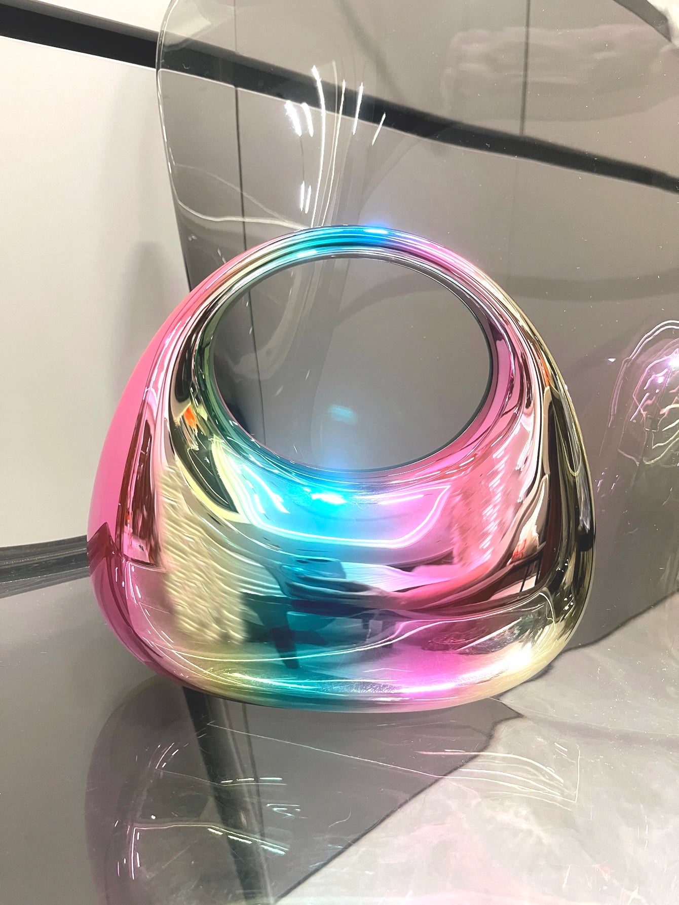 Golden Evening bag Purses and handbag luxury Designer shoulder bags moon bag Party Wedding Round Acrylic Shiny  Clutch purse