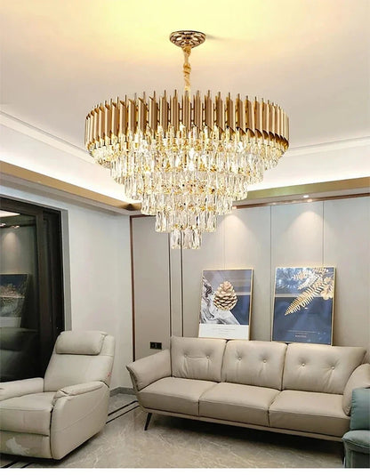 Luxury Crystal Pendant Lamp Lustre Home Decor Ceiling Chandelier Modern Dining Room Kitchen Bedroom Living Room Hanging Lights