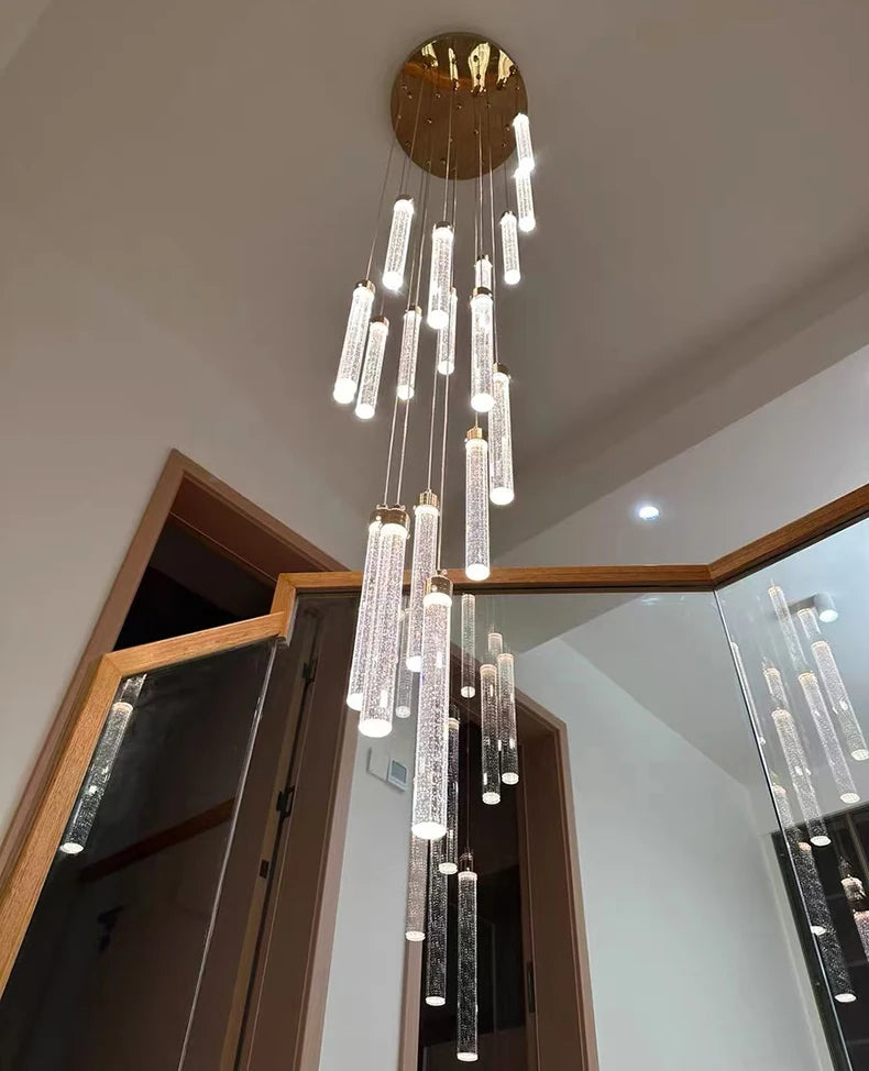 Modern Ceiling Chandelier Luxury Staircase Crystal Chandeliers Duplex Attic Villa Living Room Pendant Lights Home Decor Lighting