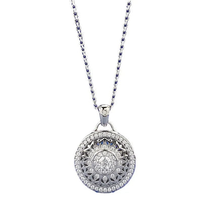 Luxury 18K Solid Platinum PT950 certifid Eight Treasures Compass Pendant Style National Style Necklace Adjustable for Women