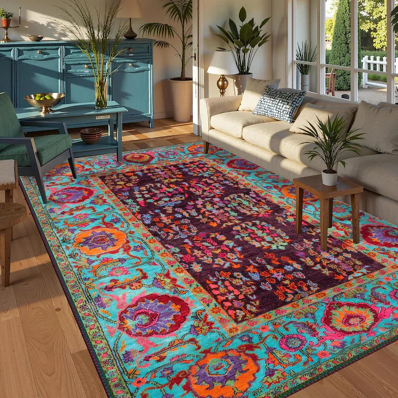 Abstract Marble Area Rug Earth Tone Living Room Rug Modern Fluid Art Carpet, Elegant Floor Decor Washable Rug Non Slip Rugs