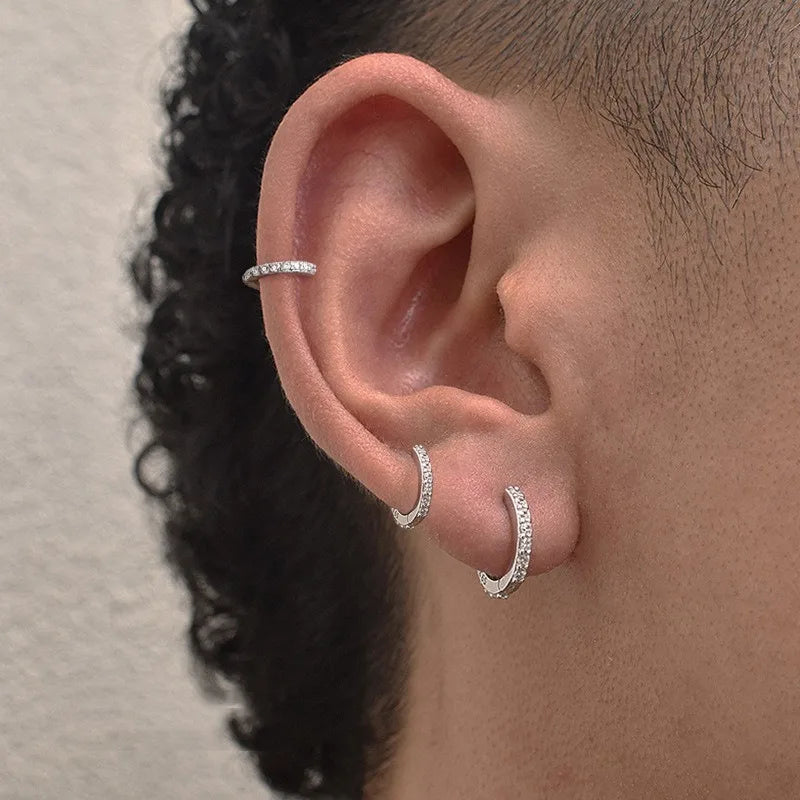925 Sterling Silver Rhinestone Crystal Hoop Earrings for Women Girls Newest Luxury Romantic Earrings Fashion Jewelry Gifts