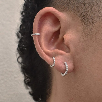 925 Sterling Silver Rhinestone Crystal Hoop Earrings for Women Girls Newest Luxury Romantic Earrings Fashion Jewelry Gifts