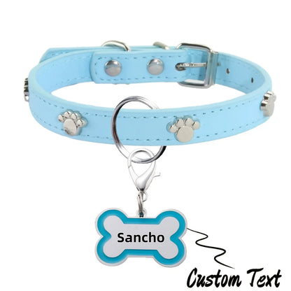 Engraved Dog Collar with Name & Phone Number Adjustable Custom Puppy Collar Pet ID Tag for Small Medium Large Dogs & Cats Collar