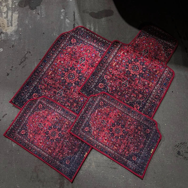 Set of Bohemian Style Floor Mat Universal Size Car Foot Mat American Retro Rugs for Bedroom Home Anti-slip Soft Rug