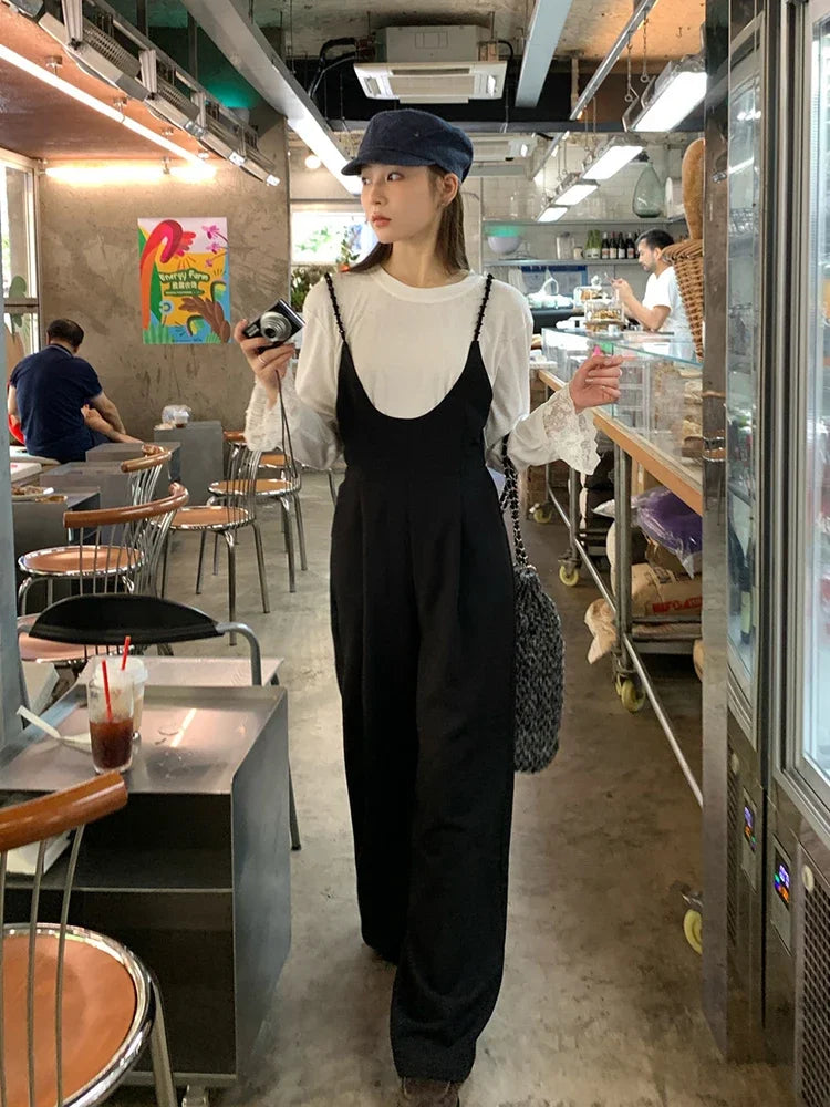 Kiesza lyte Fashion street 2024 High Waist Long Jumpsuit for Women Casual  Elegant Herben Wide leg pants Rompers Office Lady