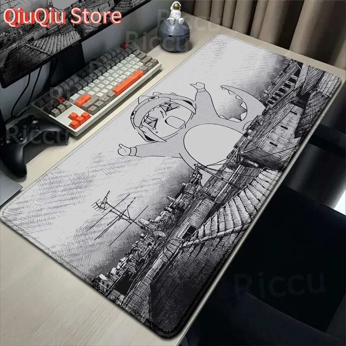 Anime HD Print Mouse Pad Bocchi The Rock Large Gaming Mousepad Rubber Computer Mouse Mat Gamer Locking Edge Accessories Non-slip