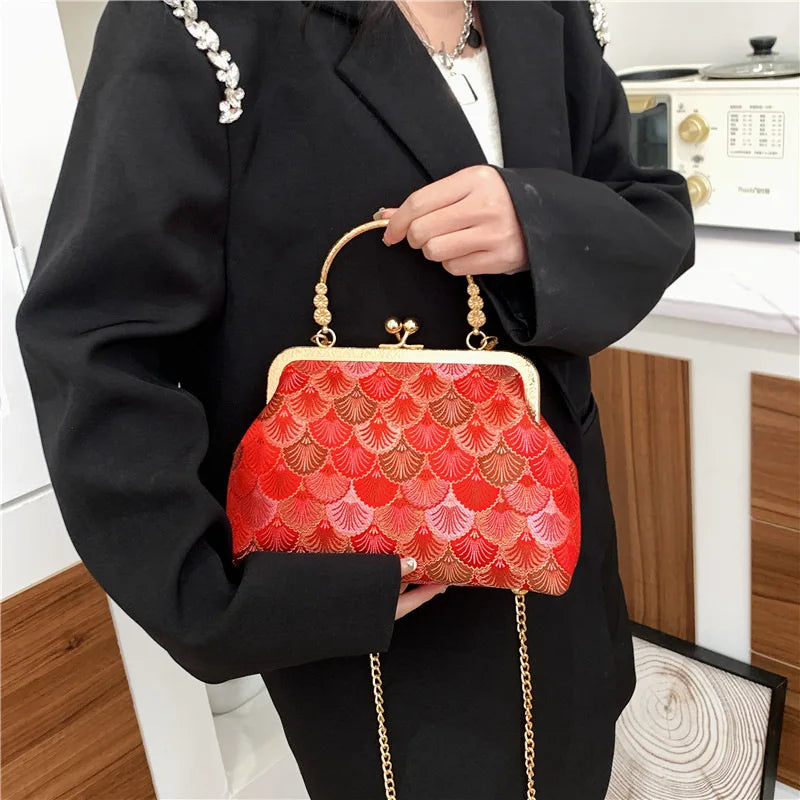 Luxury High Design Women Evening Bag Brand Party Banquet Glitter Bag for Ladies Wedding Clutch Handbag Shoulder Bag Chain Bolsas
