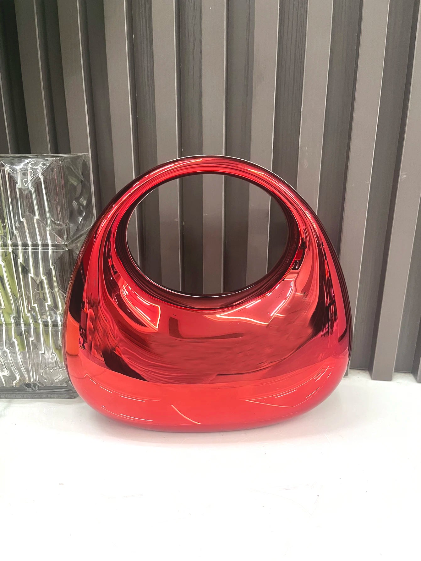 Golden Evening bag Purses and handbag luxury Designer shoulder bags moon bag Party Wedding Round Acrylic Shiny  Clutch purse