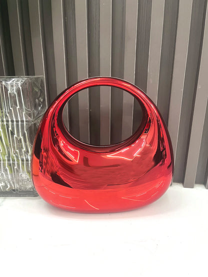 Golden Evening bag Purses and handbag luxury Designer shoulder bags moon bag Party Wedding Round Acrylic Shiny  Clutch purse