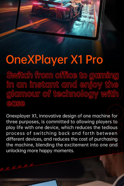 Onexplayer X1 pro 3-in-1 Mini Laptop A1470-32G+2TB Windows 11 10.95'' Gaming Laptop AI Camera 120hz HDMI Handheld GamePad Tablet