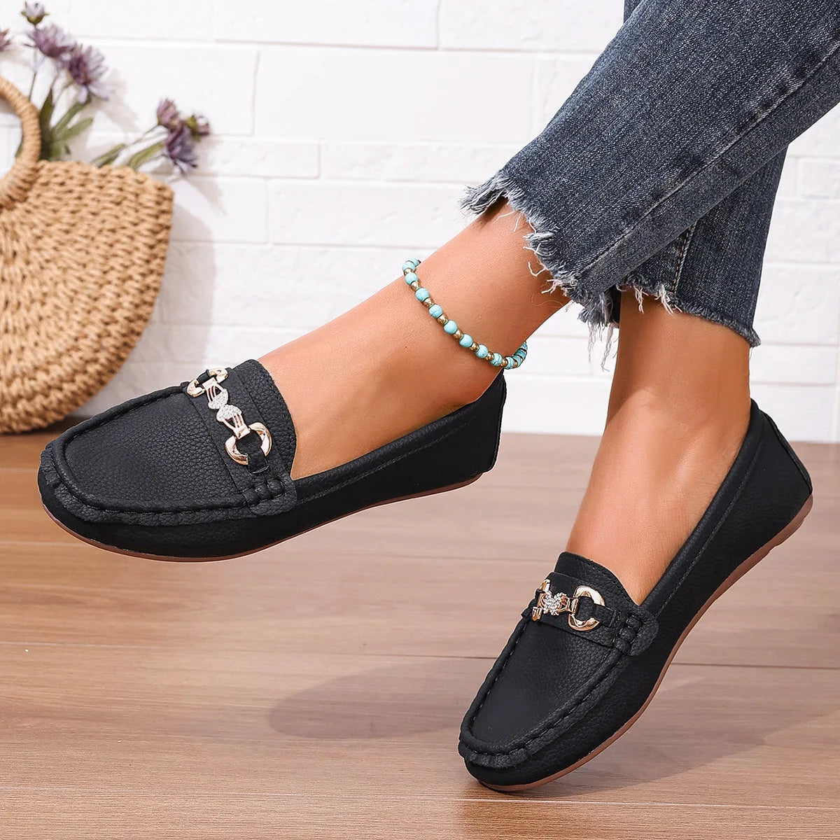 New Women's Casual Slip on Mary Jane Shoes Spring Autumn Fashion Round Toe Solid Soft Sole Flat Loafers Zapatos De Mujer luxury