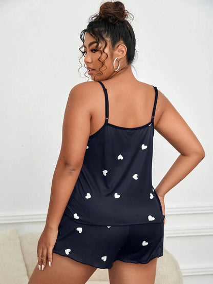 2 Pieces Pajamas Set for Women Plus Size 3XL 4XL 5XL Sleepwear Loose Crop Tops+Shorts Suit Loungewear Home Clothes