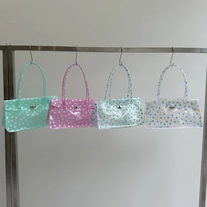 Fashion Transparent Pvc Dot Women Handbags Designer Swee tJelly Bag Lovely Summer Bag Cute Flap Square Bags 2026