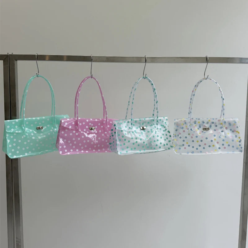 Fashion Transparent Pvc Dot Women Handbags Designer Swee tJelly Bag Lovely Summer Bag Cute Flap Square Bags 2026