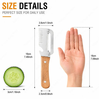 Kitchen Fruit Vegetable Processing Tool Peeler Stainless Steel Paring Knife Ergonomic Handle Portable Gadget for Daily Cooking