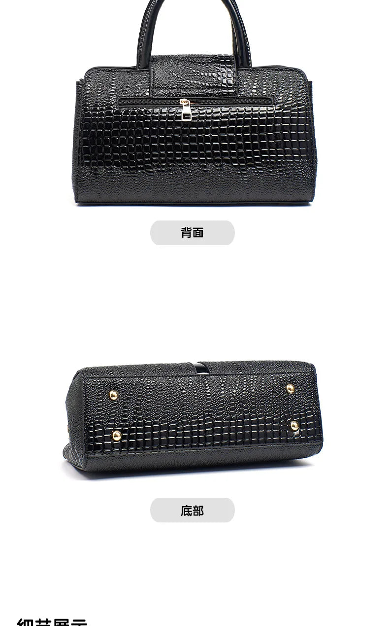 2025 Fashion New Crocodile Pattern Handbag Women'S Large Capacity Shoulder Bag Classic Retro Crossbody Bag Commuter Tote Bag