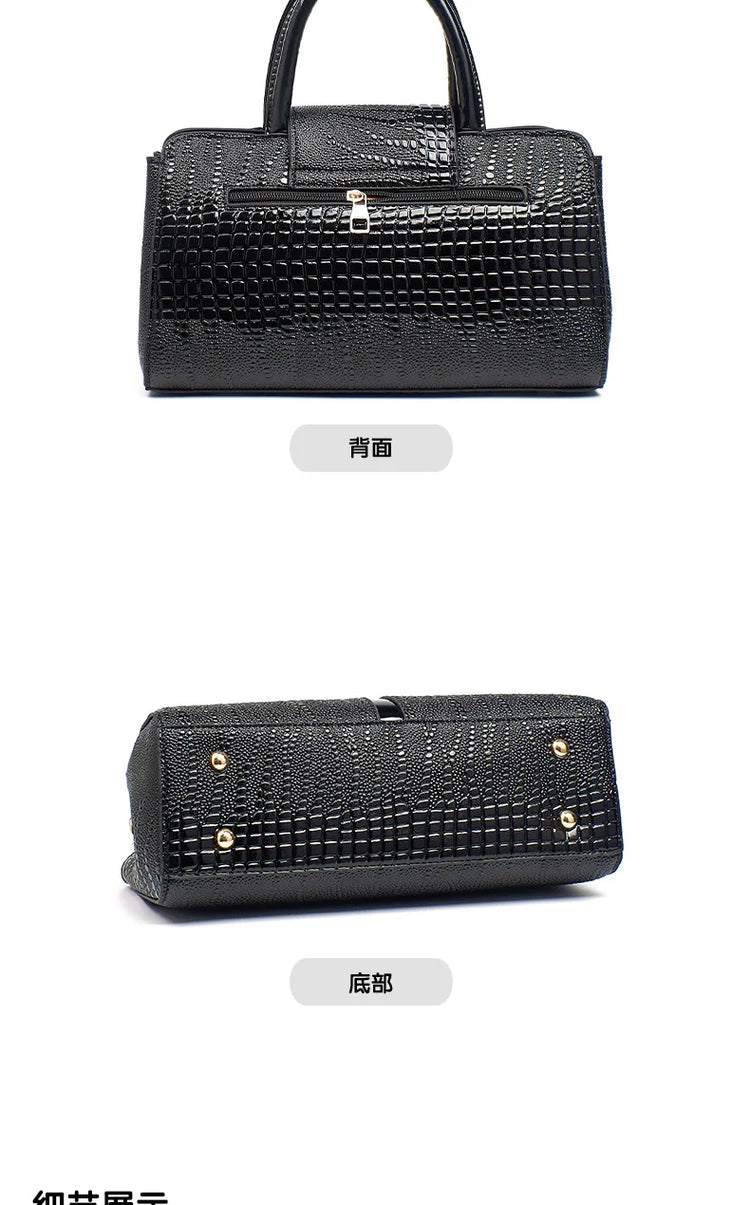 2025 Fashion New Crocodile Pattern Handbag Women'S Large Capacity Shoulder Bag Classic Retro Crossbody Bag Commuter Tote Bag