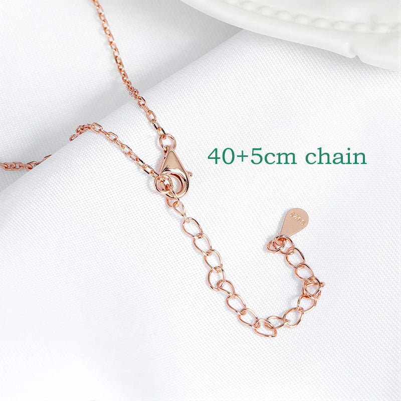 Smyoue Certified 3*6mm Marquise Cut Moissanite Necklace 9 Gems Pendant Girls Gift Lab Diamond Chain 100% Real Pure 925 Silver