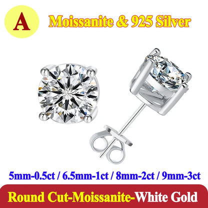 Luxury 0.5-3 Carats Marquise Heart Pear Moissanite Women Diamond Earring Stud 925 Sterling Silver Earrings for Women Jewelry New