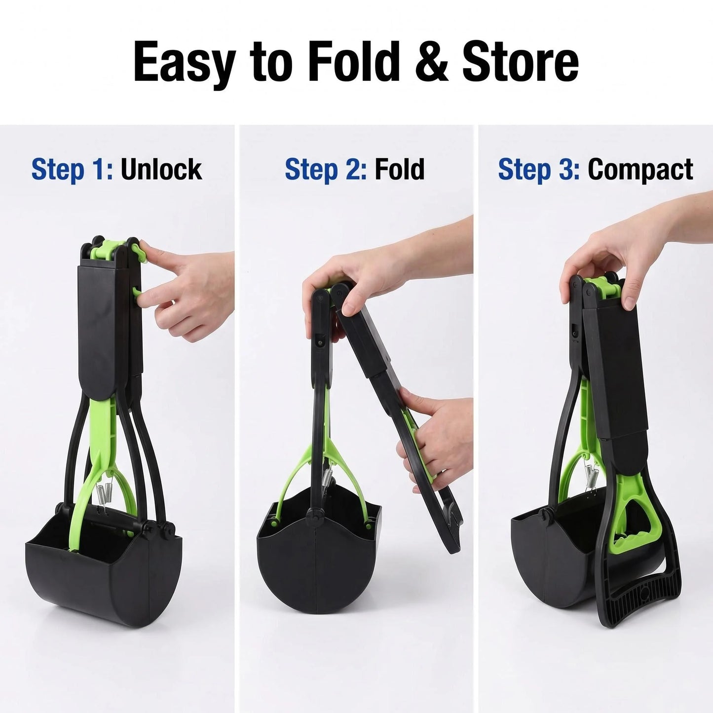 70cm Folding Pet Poop Scooper with Extended Handle for Walking Big Dogs Ideal Senior Dog Poop Scooper
