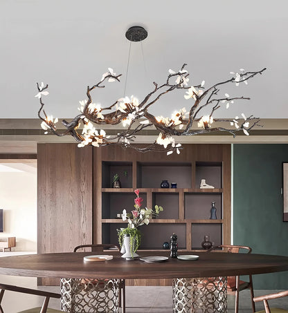 New All Copper LED Creative Branch Chandelier for Living Room, Dining Room Decoration, Lighting Fixtures, and Lobby Lighting